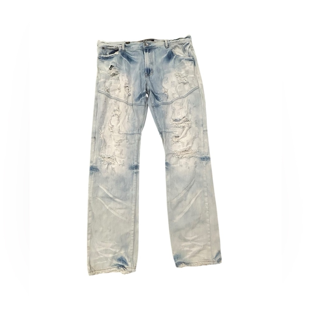 Akoo Light Blue Distressed Y2K Relaxed No Rivals Vintage Jeans 38/34‎